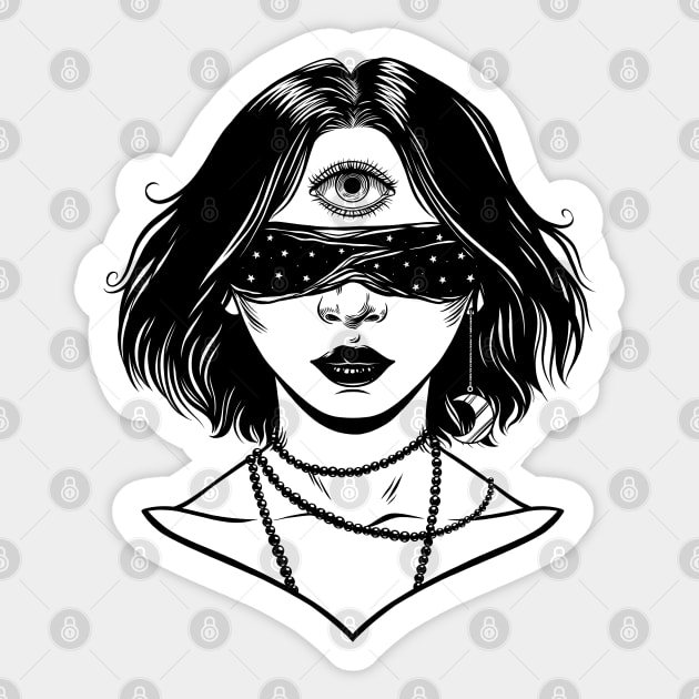 Clairvoyant. Witch. Fortune Teller Sticker by OccultOmaStore